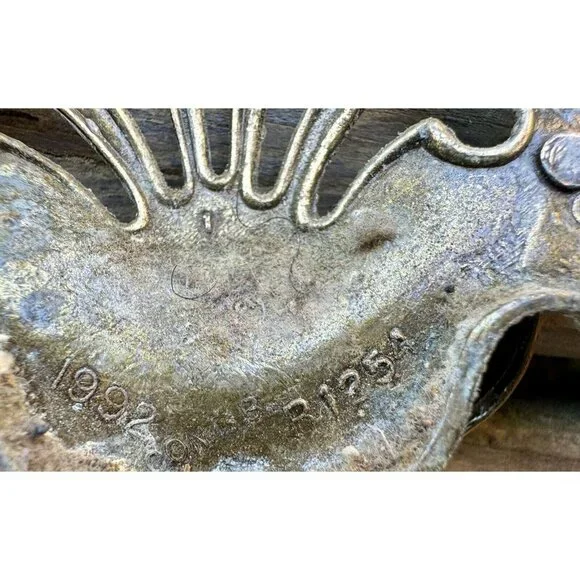 8 vintage Dresser pull knob 1992 B1254 ornate brass Handle Chippendale Style 4” - Picture 7 of 11